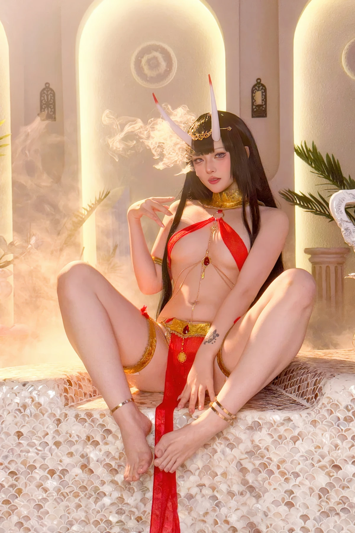 Cosplay 屿鱼 – 碧蓝航线 能代 赤纱浴影 - P69