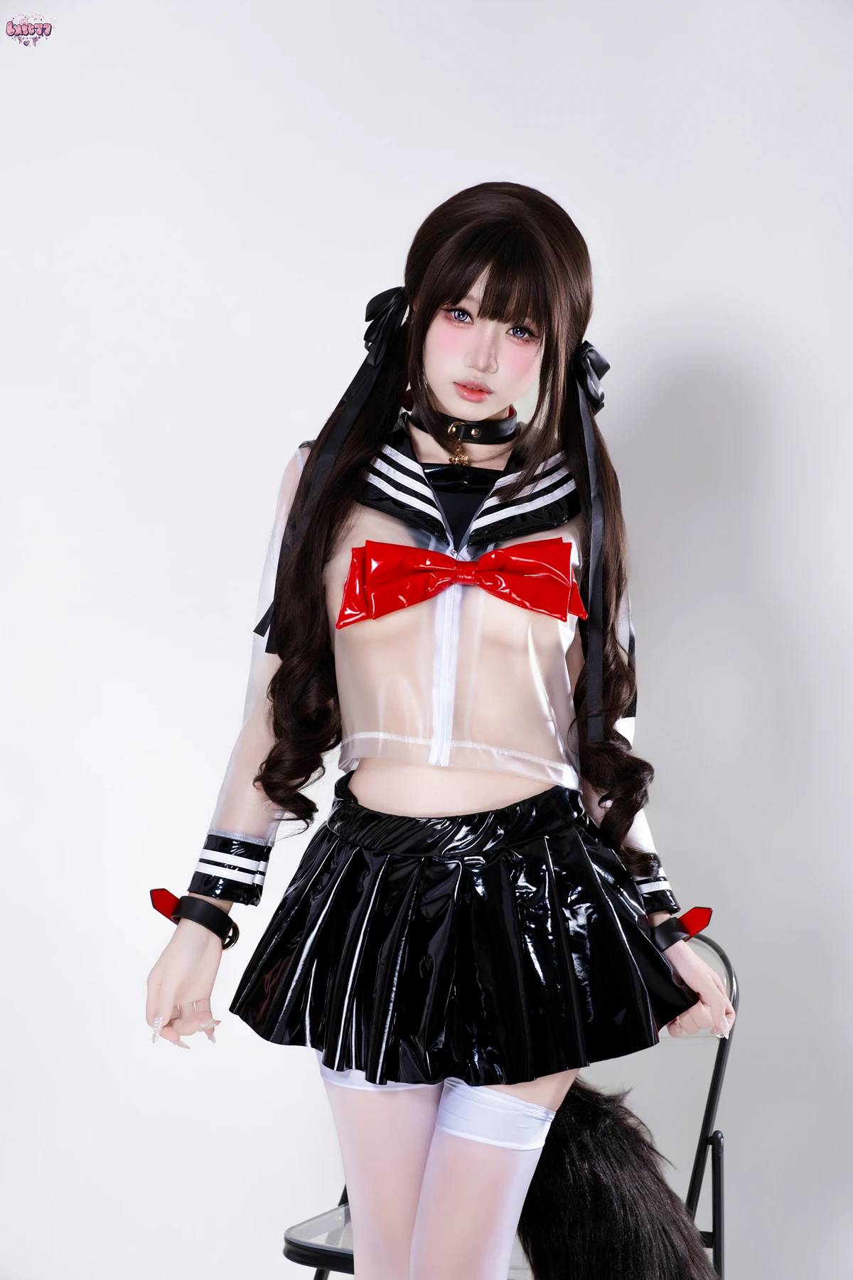 Cosplay 柒柒要乖哦 – 兽尾透明JK - P1