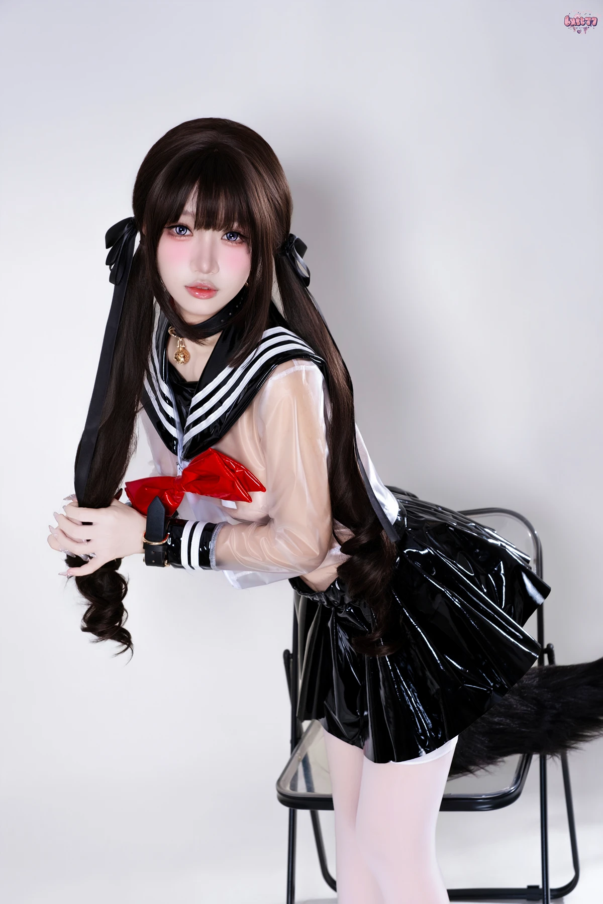 Cosplay 柒柒要乖哦 – 兽尾透明JK - P2