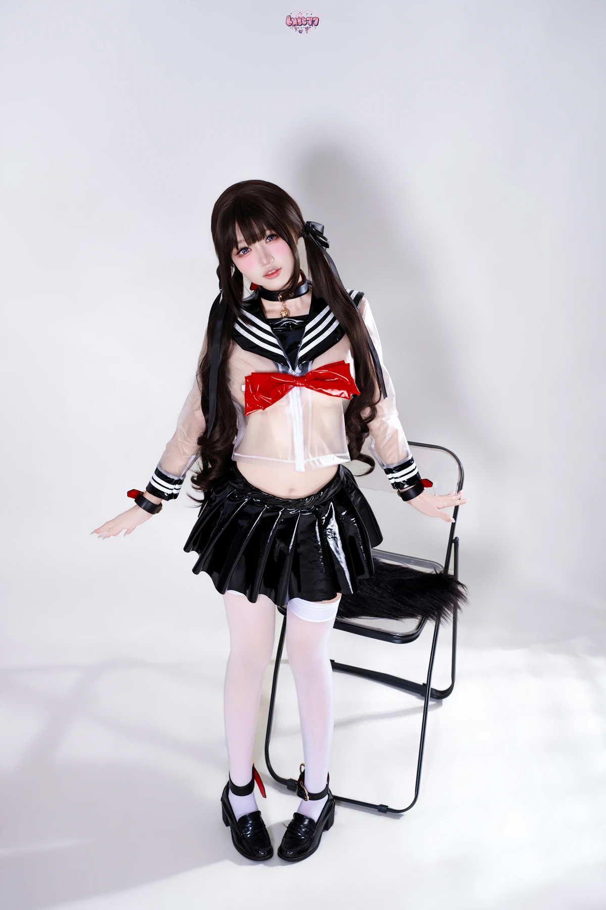 Cosplay 柒柒要乖哦 – 兽尾透明JK - P3