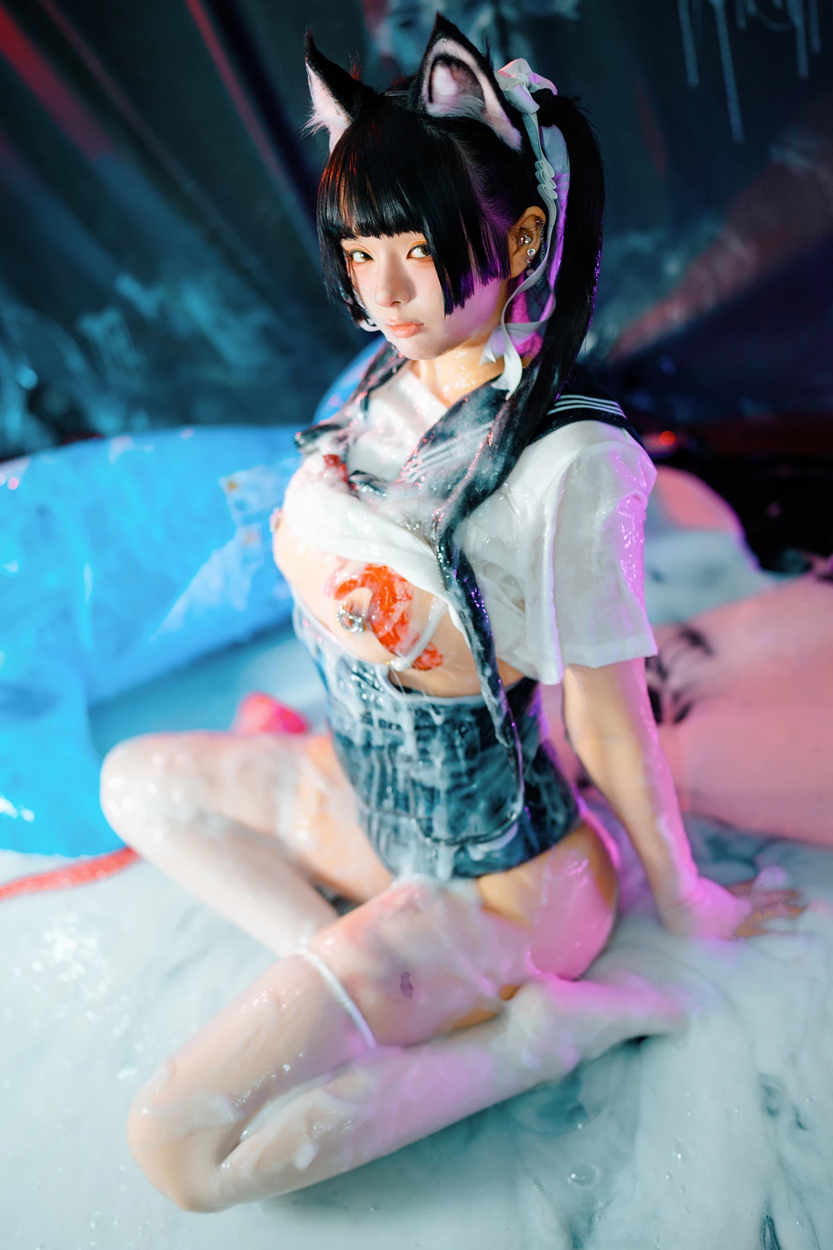 Cosplay 落落Raku – 邋遢小猫 Messy Kitty - P6
