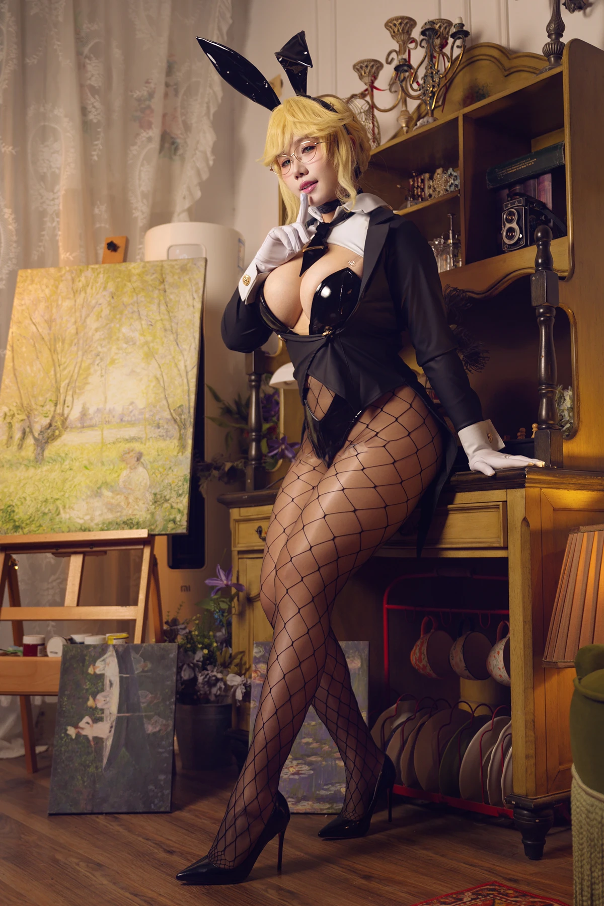 Cosplay 麻花麻花酱 – 胜利女神：妮姬 伊莱格 & 妮姬 爱德 兔女郎 - P3