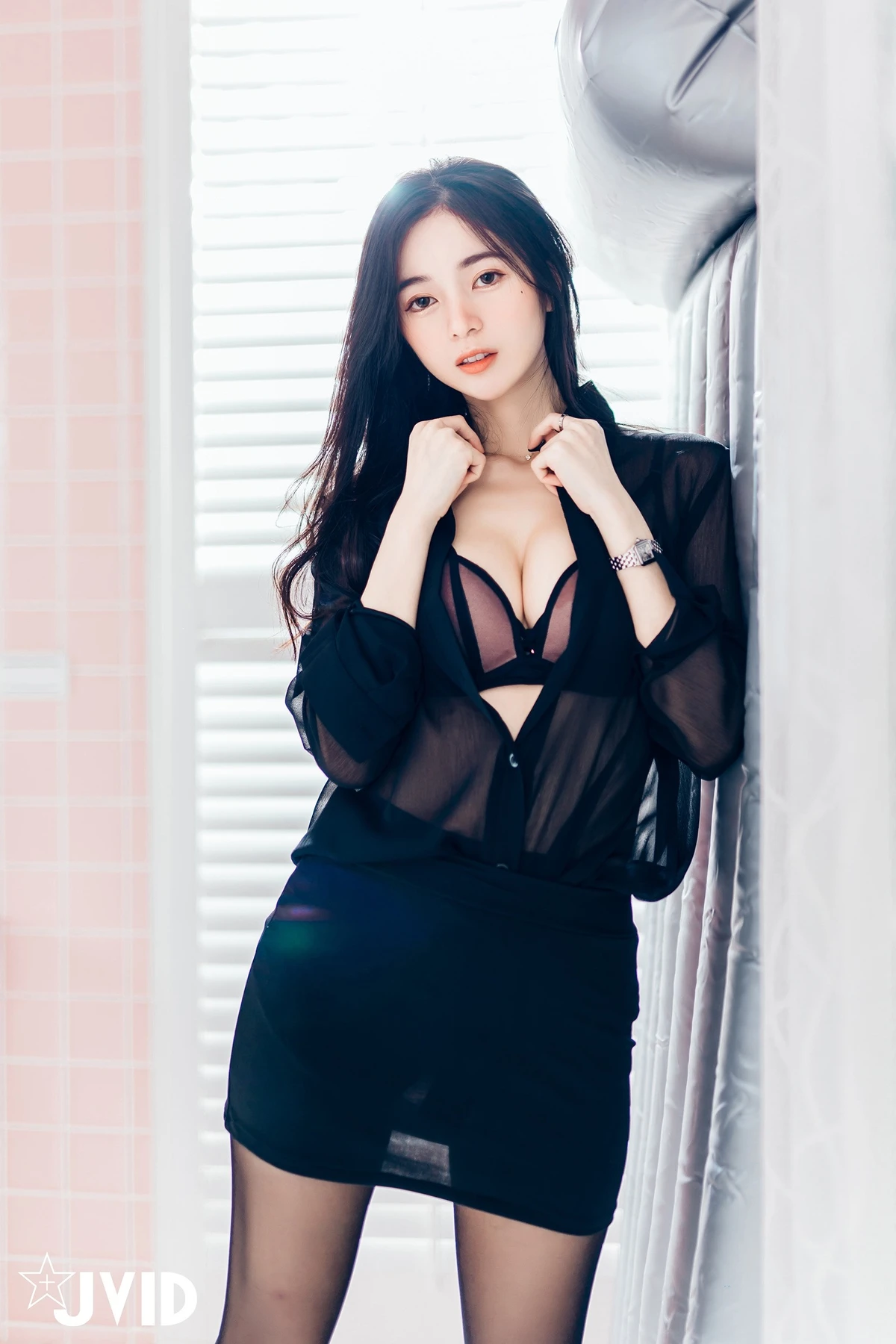 JVID Lele 樂樂 & 飄飄哥 – 上司新人下属 无内黑丝终极奥义 Set.01 - P34