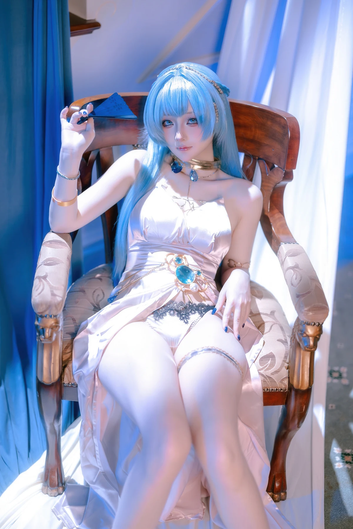 Cosplay 屿鱼 – 胜利女神 妮姬 海伦 礼服 - P37
