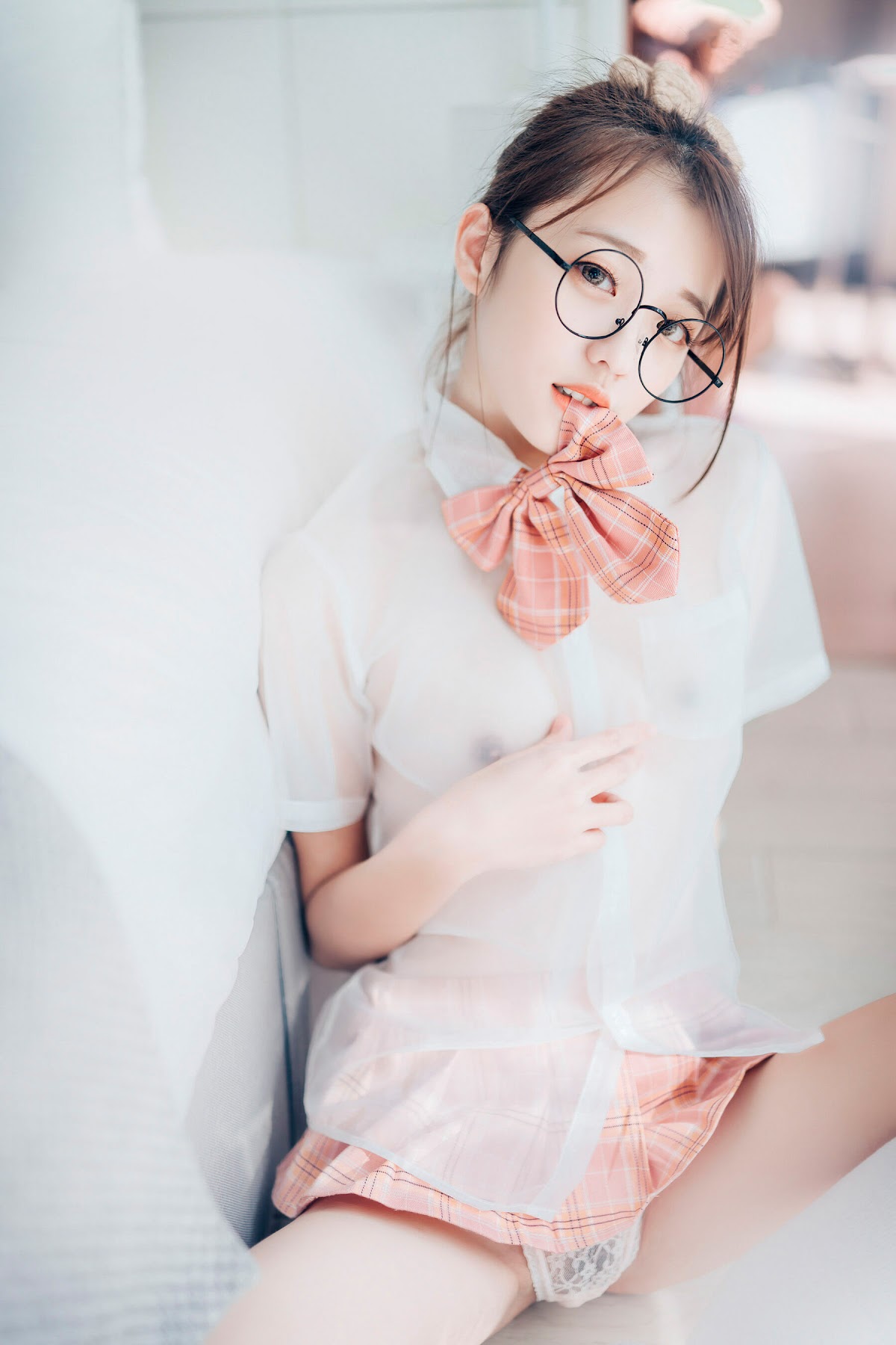 [JVID] 妍妍 Angel – 女孩在trasmart制服與眼鏡 - P22