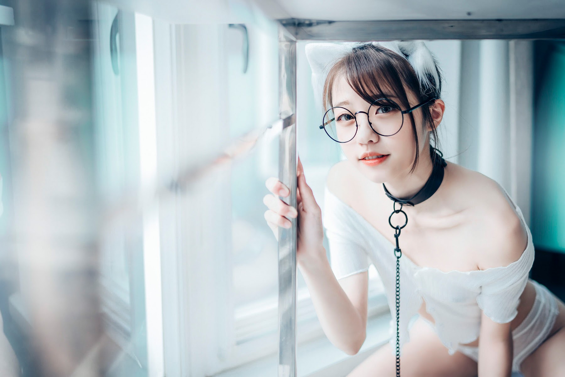 [JVID] 妍妍 Angel – 女孩在trasmart制服與眼鏡 - P81