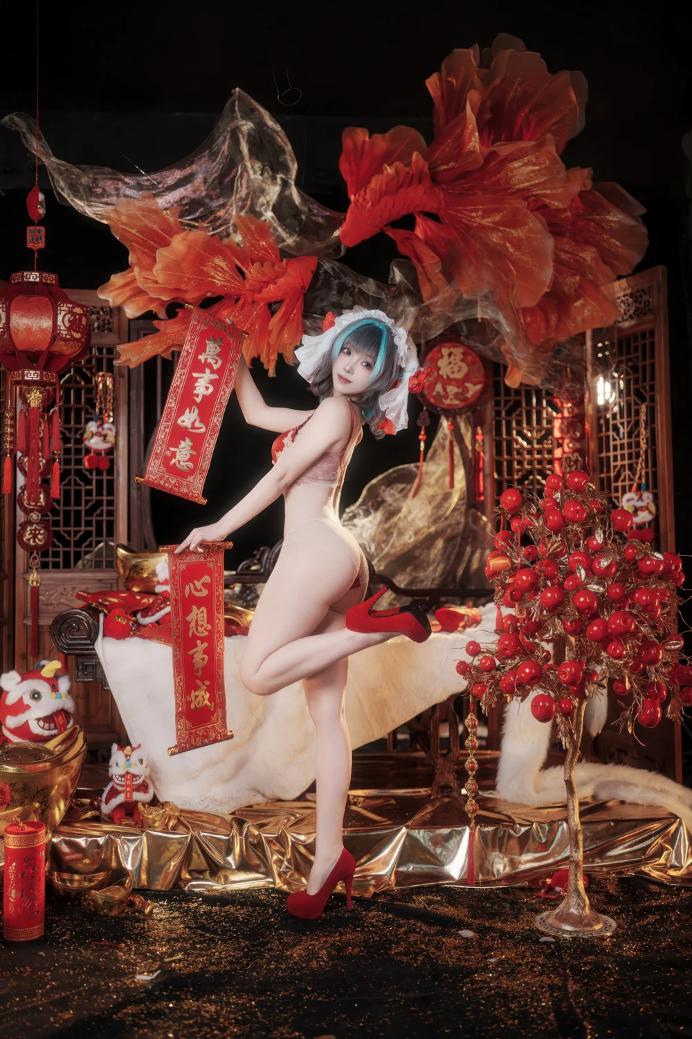 Cosplay Bangni邦尼 – 新春柴郡 - P57