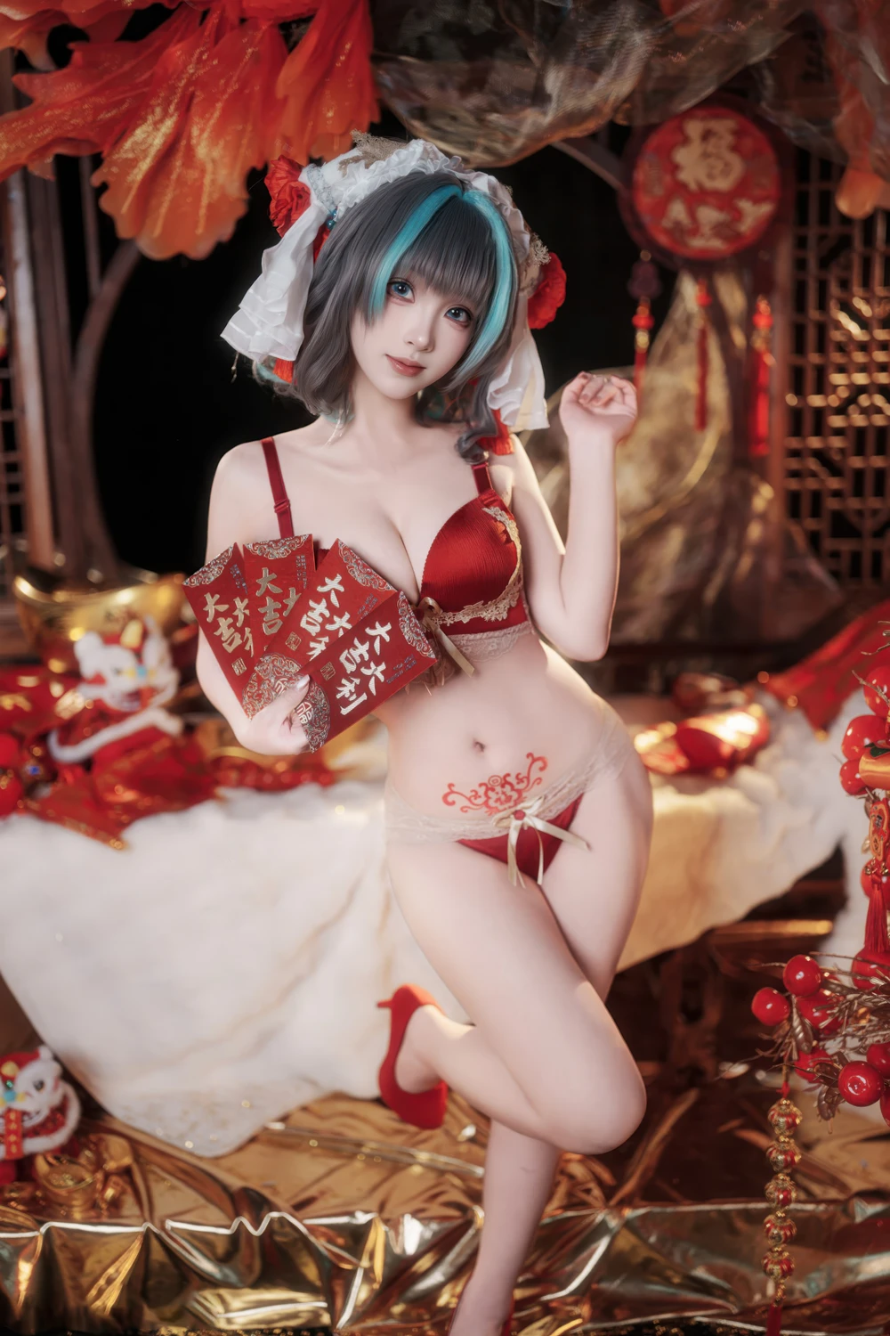 Cosplay Bangni邦尼 – 新春柴郡 - P60