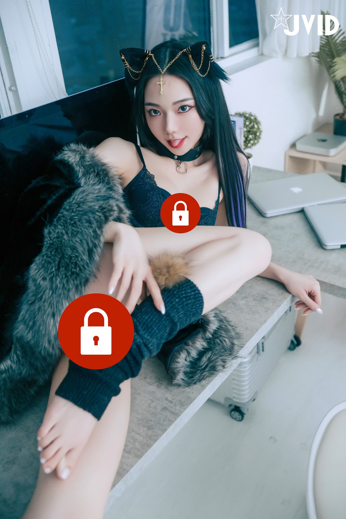 [JVID] 啾啾 – 牛奶成功收編冶豔的黑貓娘 - P146