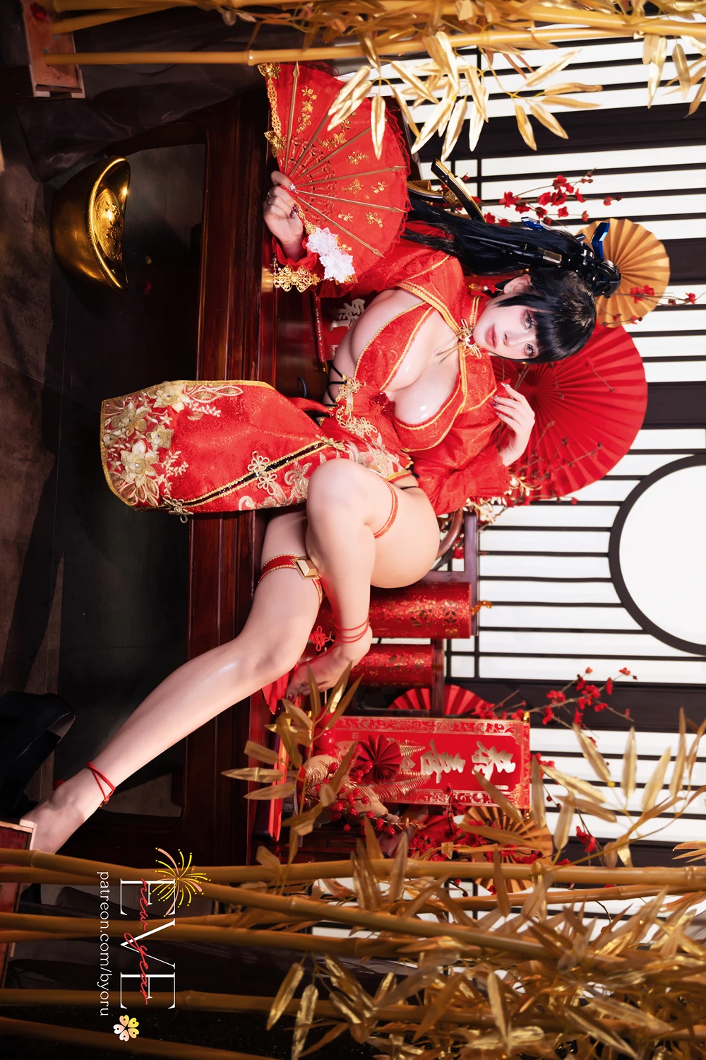Cosplay 日本性感萝莉Byoru – Eve New Year Qipao - P15