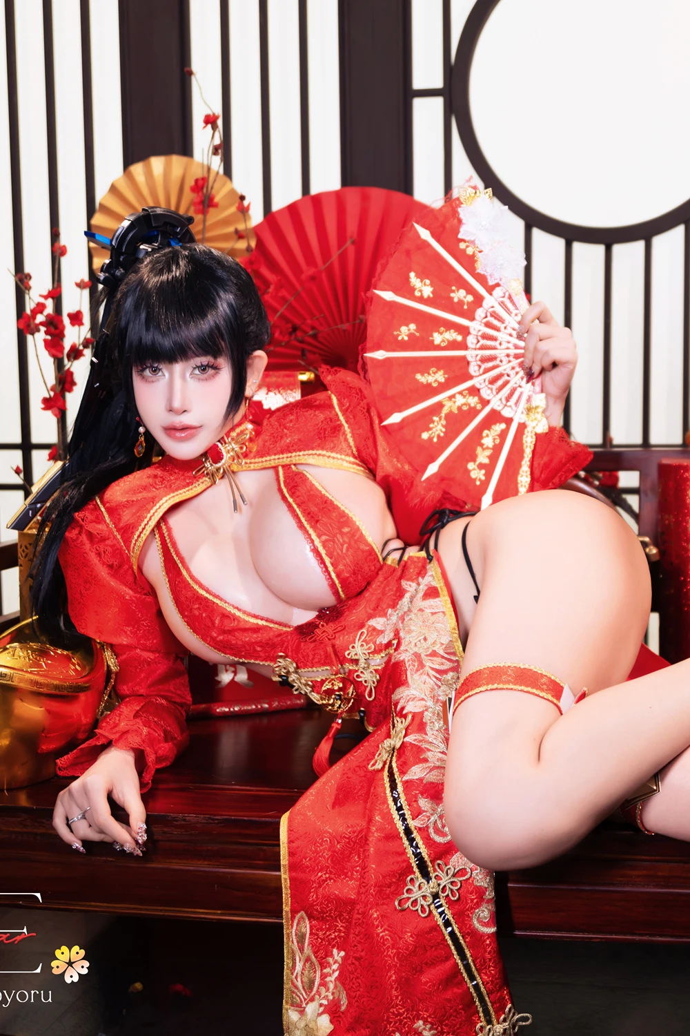 Cosplay 日本性感萝莉Byoru – Eve New Year Qipao - P17