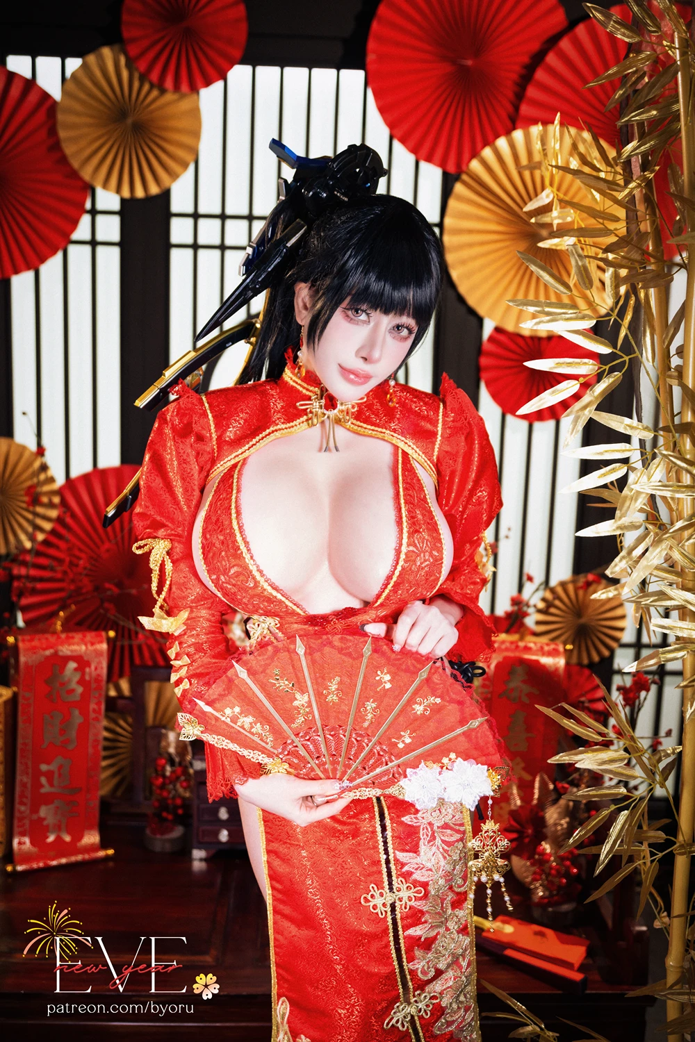 Cosplay 日本性感萝莉Byoru – Eve New Year Qipao - P22