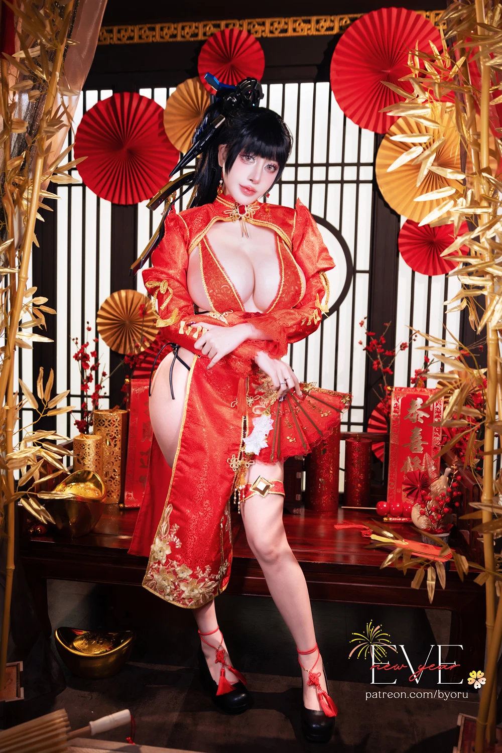 Cosplay 日本性感萝莉Byoru – Eve New Year Qipao - P26