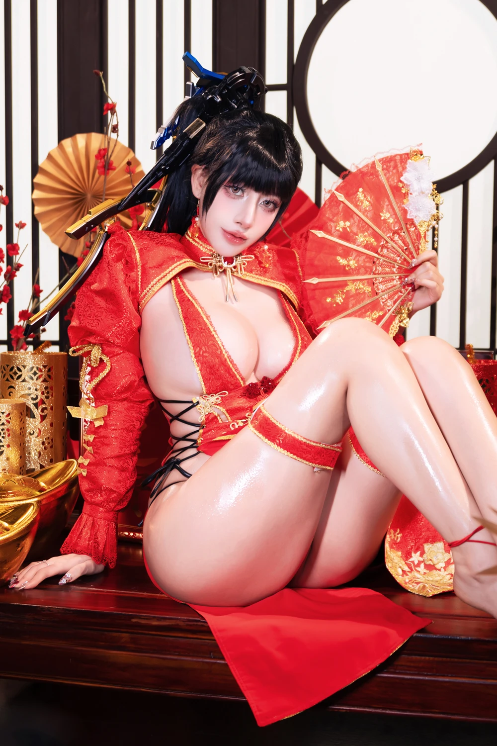 Cosplay 日本性感萝莉Byoru – Eve New Year Qipao - P5