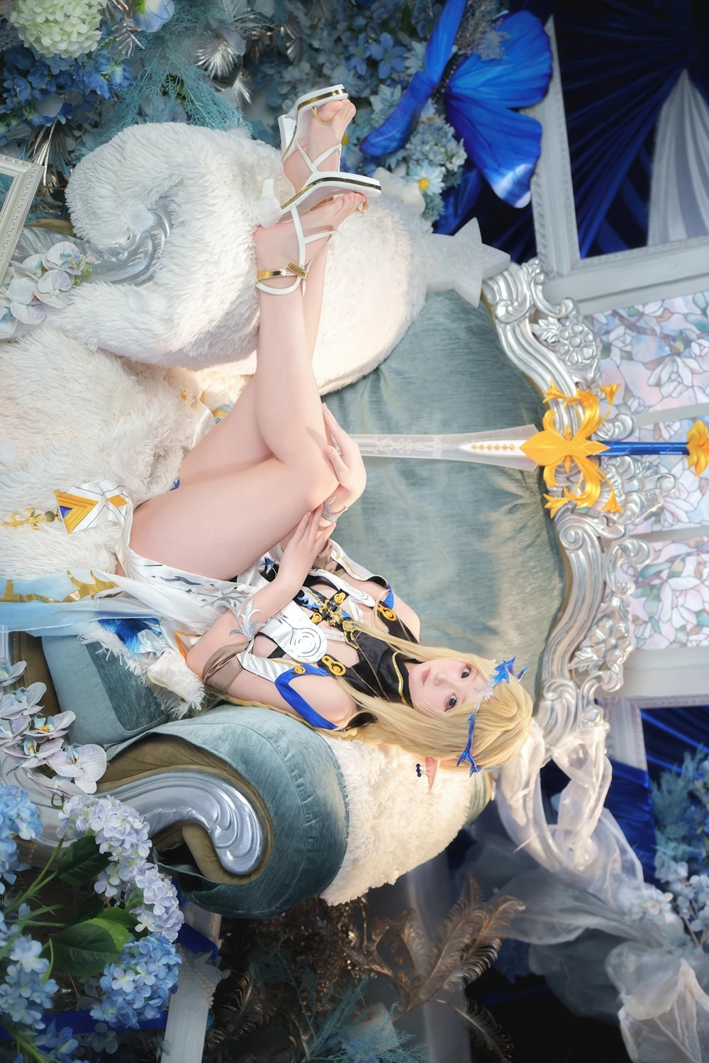 Cosplay Seele麦麦 – 鸣潮 菲比&卡提希娅·蓝色花海物语 - P9