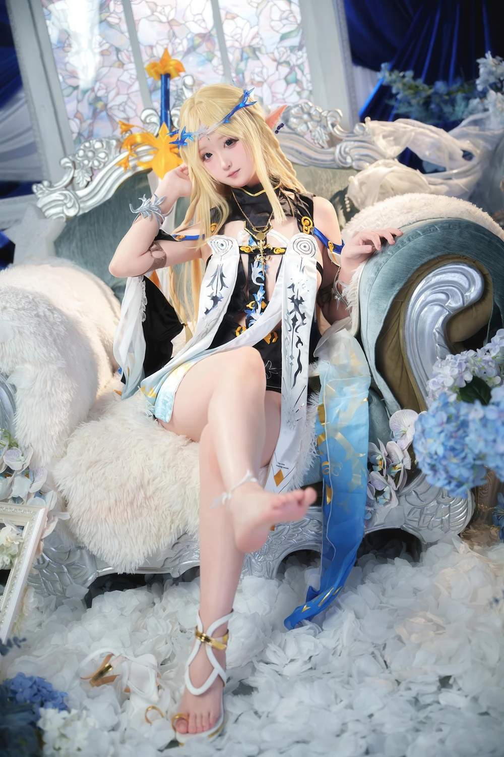 Cosplay Seele麦麦 – 鸣潮 菲比&卡提希娅·蓝色花海物语 - P14
