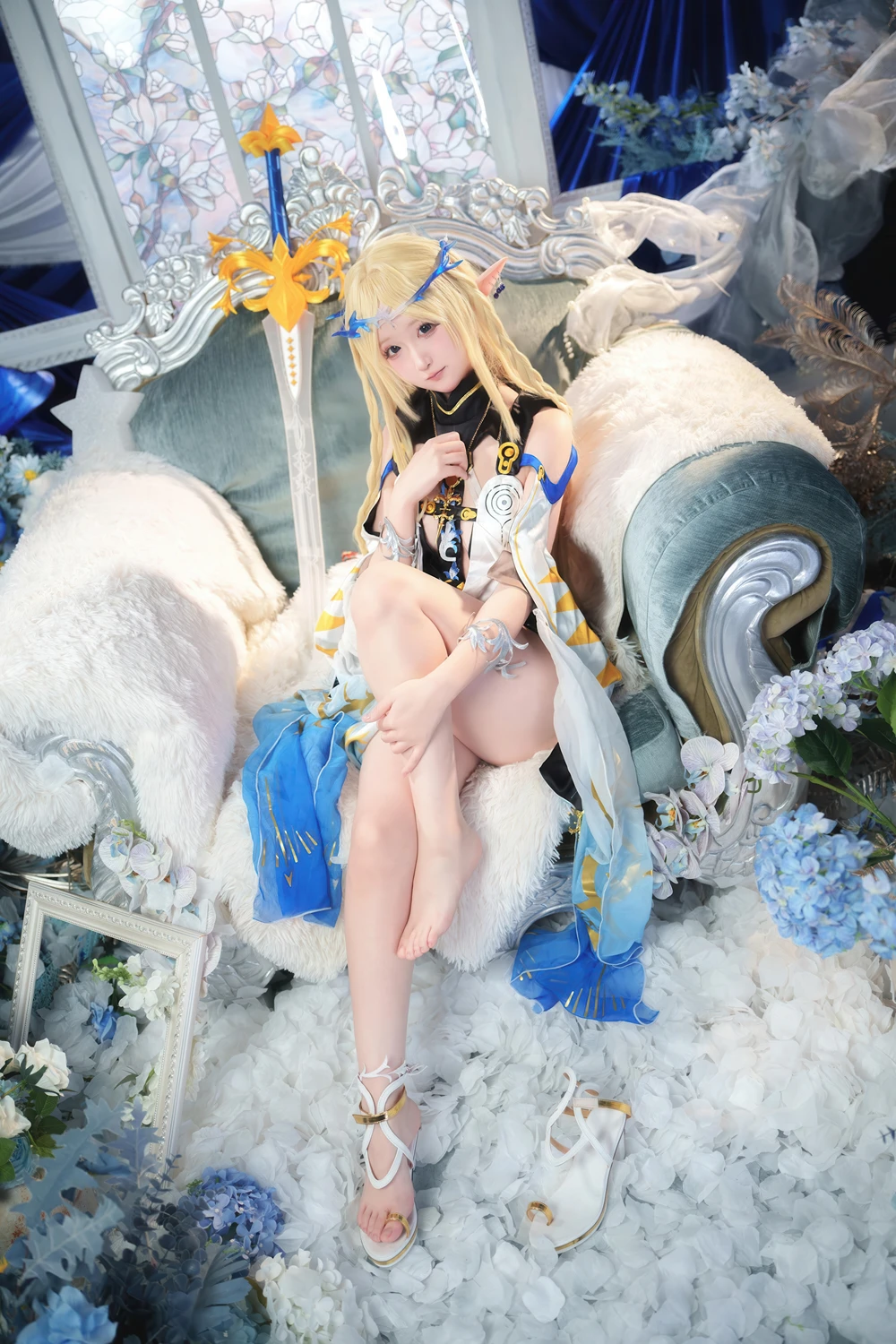 Cosplay Seele麦麦 – 鸣潮 菲比&卡提希娅·蓝色花海物语 - P1