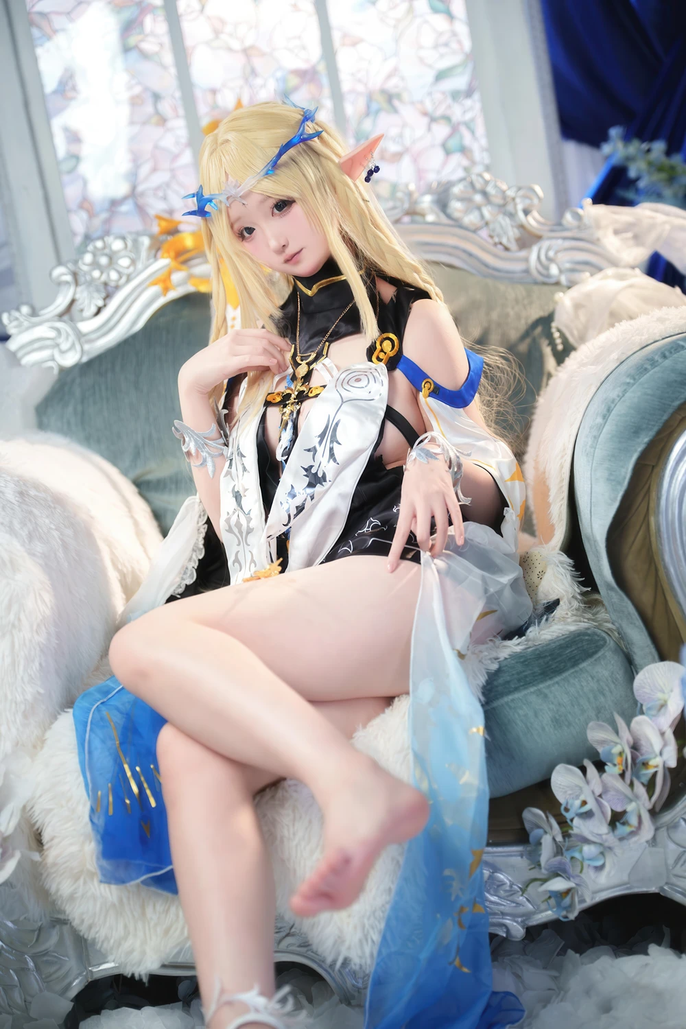 Cosplay Seele麦麦 – 鸣潮 菲比&卡提希娅·蓝色花海物语 - P21