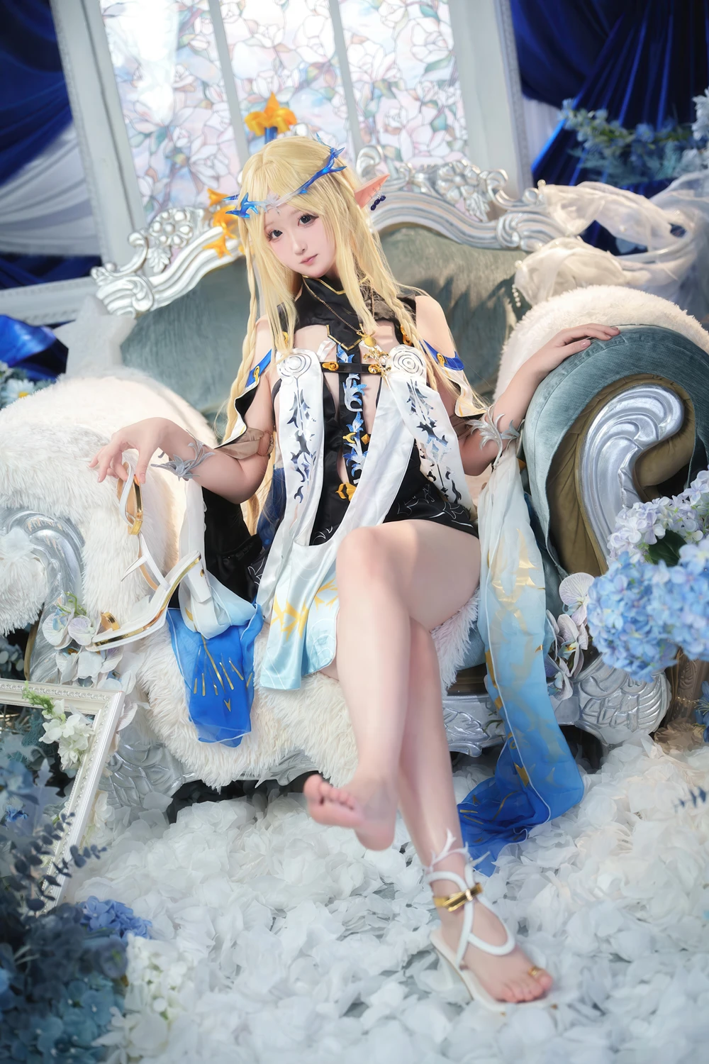 Cosplay Seele麦麦 – 鸣潮 菲比&卡提希娅·蓝色花海物语 - P24