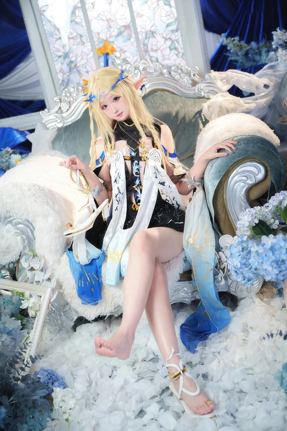 Cosplay Seele麦麦 – 鸣潮 菲比&卡提希娅·蓝色花海物语 - P25
