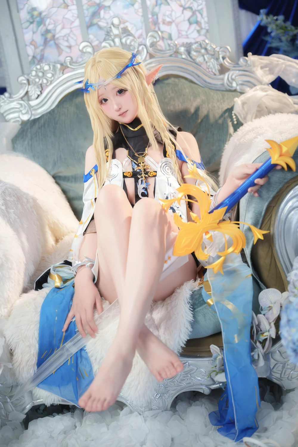 Cosplay Seele麦麦 – 鸣潮 菲比&卡提希娅·蓝色花海物语 - P27