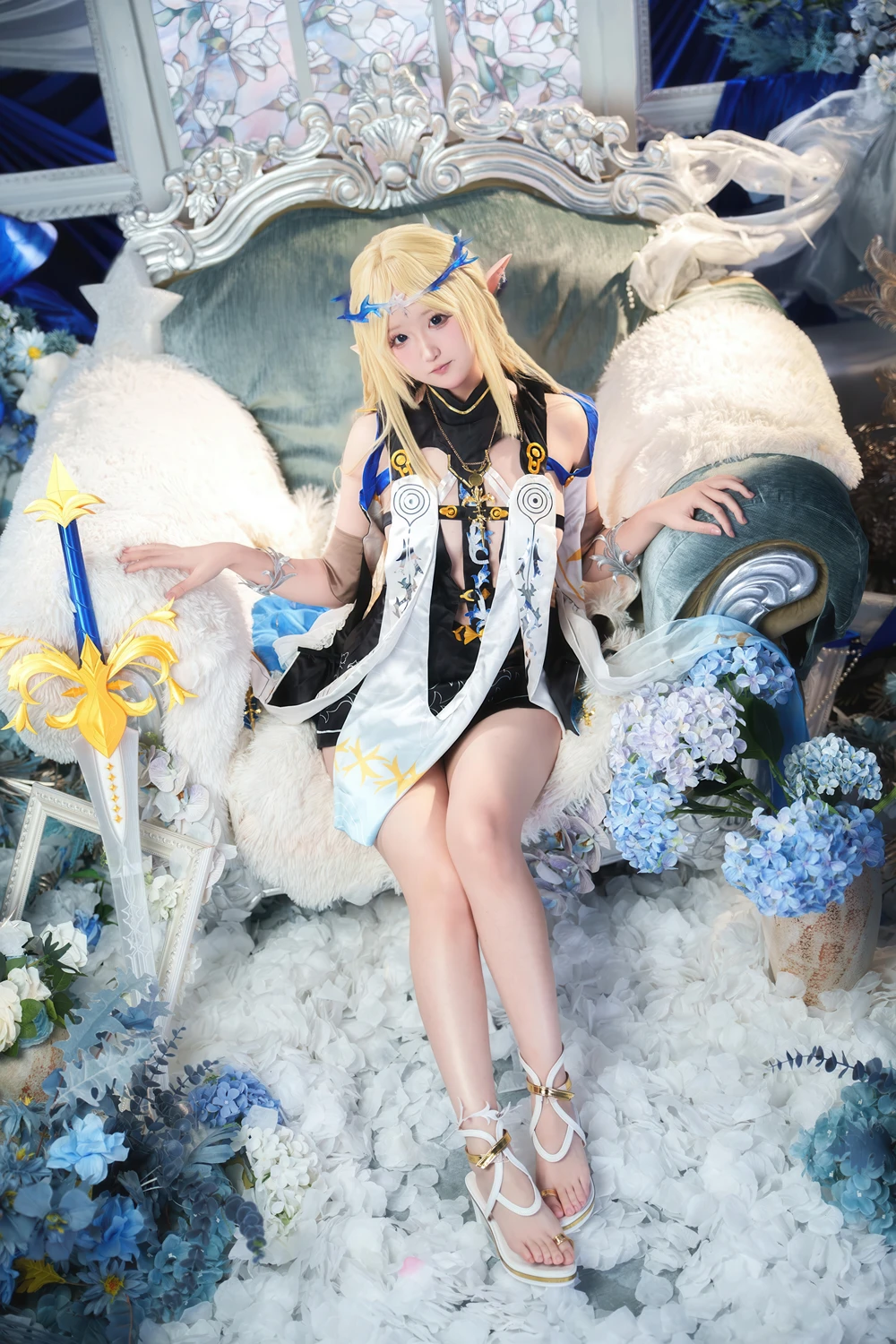 Cosplay Seele麦麦 – 鸣潮 菲比&卡提希娅·蓝色花海物语 - P2