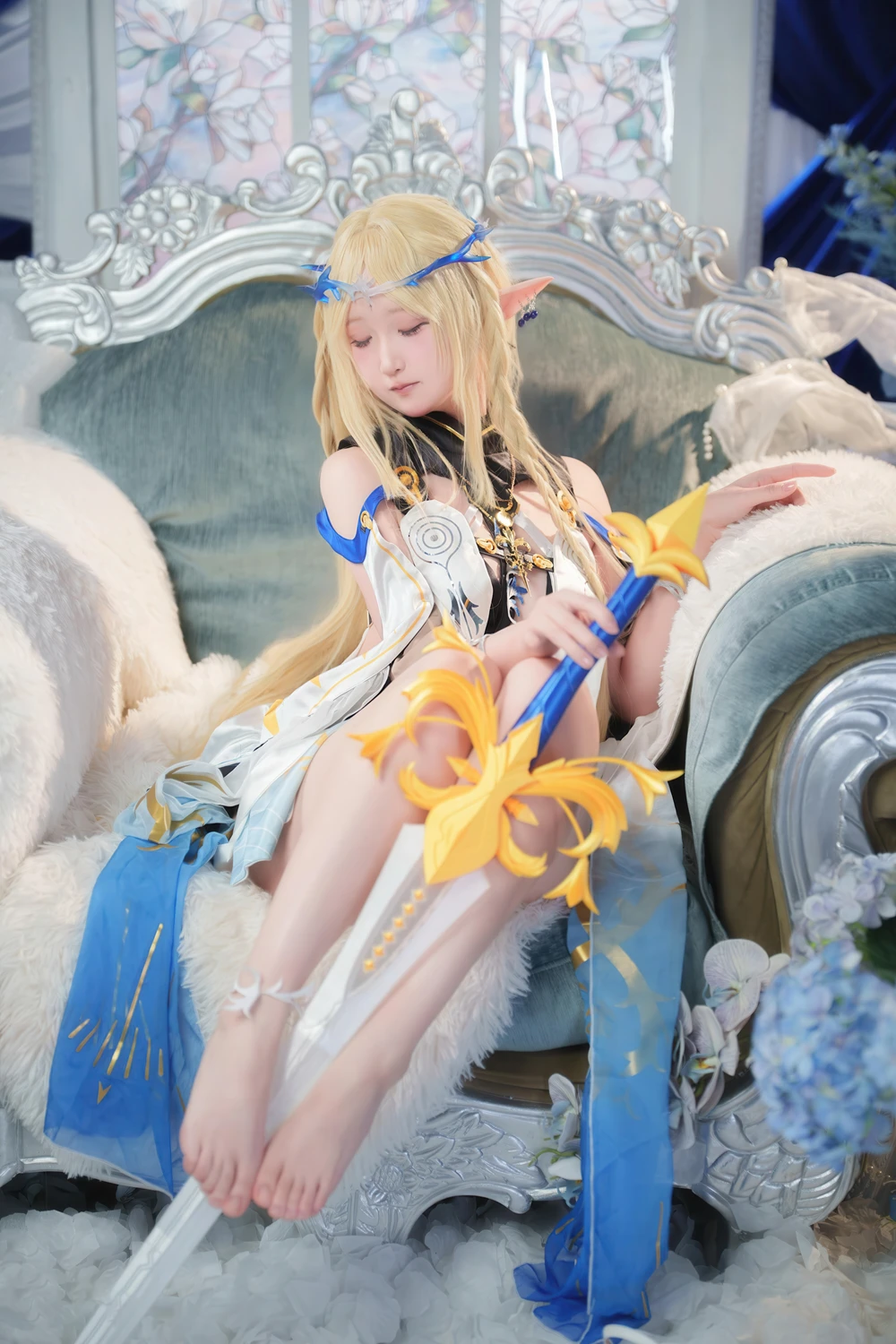 Cosplay Seele麦麦 – 鸣潮 菲比&卡提希娅·蓝色花海物语 - P31