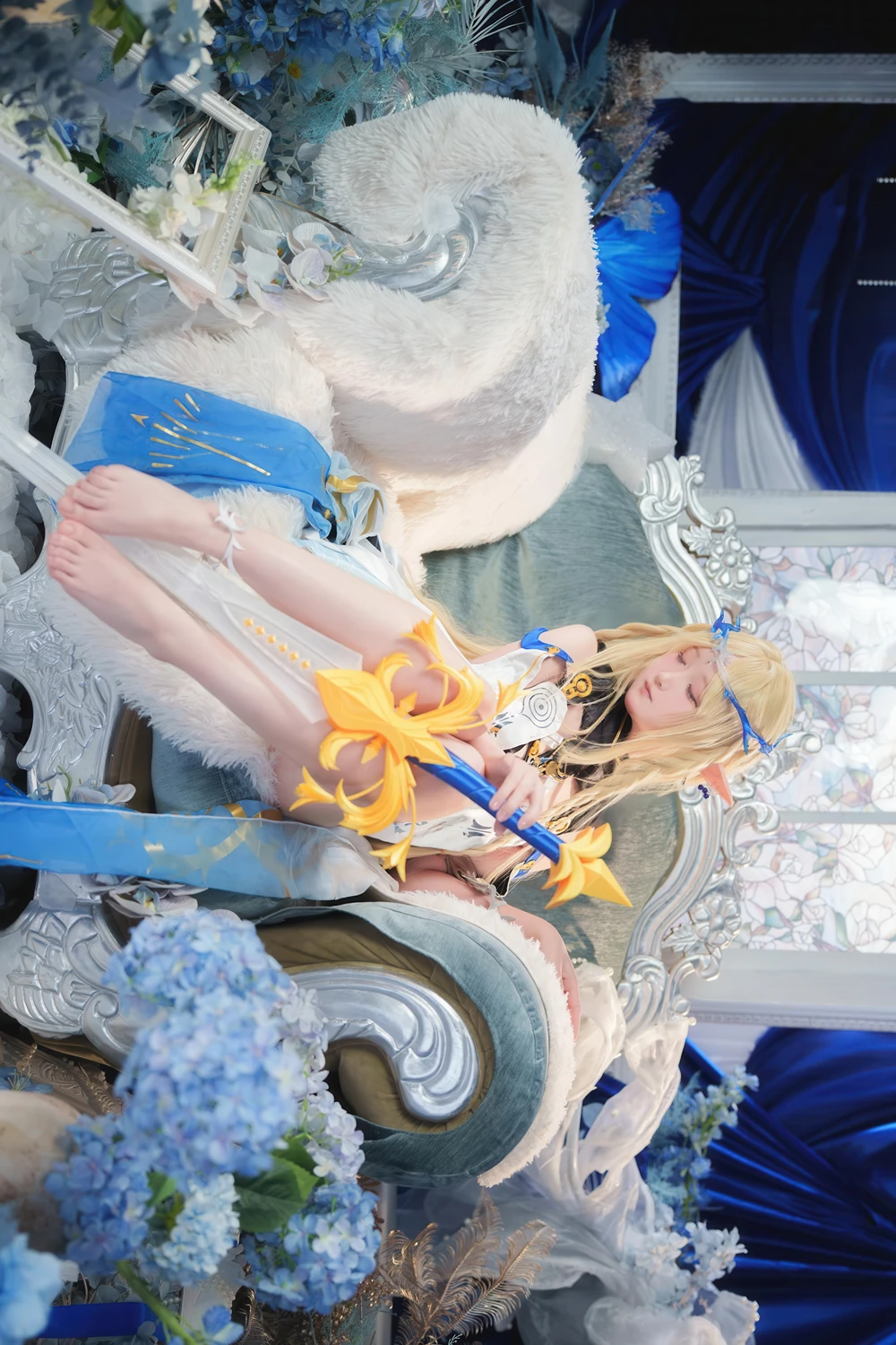 Cosplay Seele麦麦 – 鸣潮 菲比&卡提希娅·蓝色花海物语 - P32