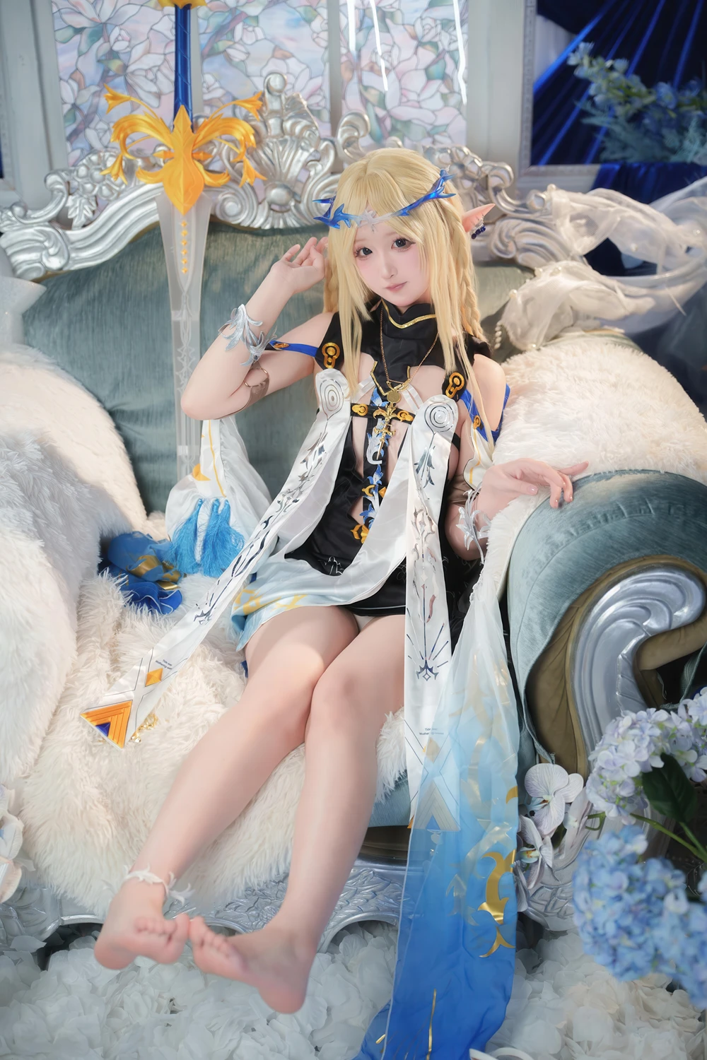 Cosplay Seele麦麦 – 鸣潮 菲比&卡提希娅·蓝色花海物语 - P33