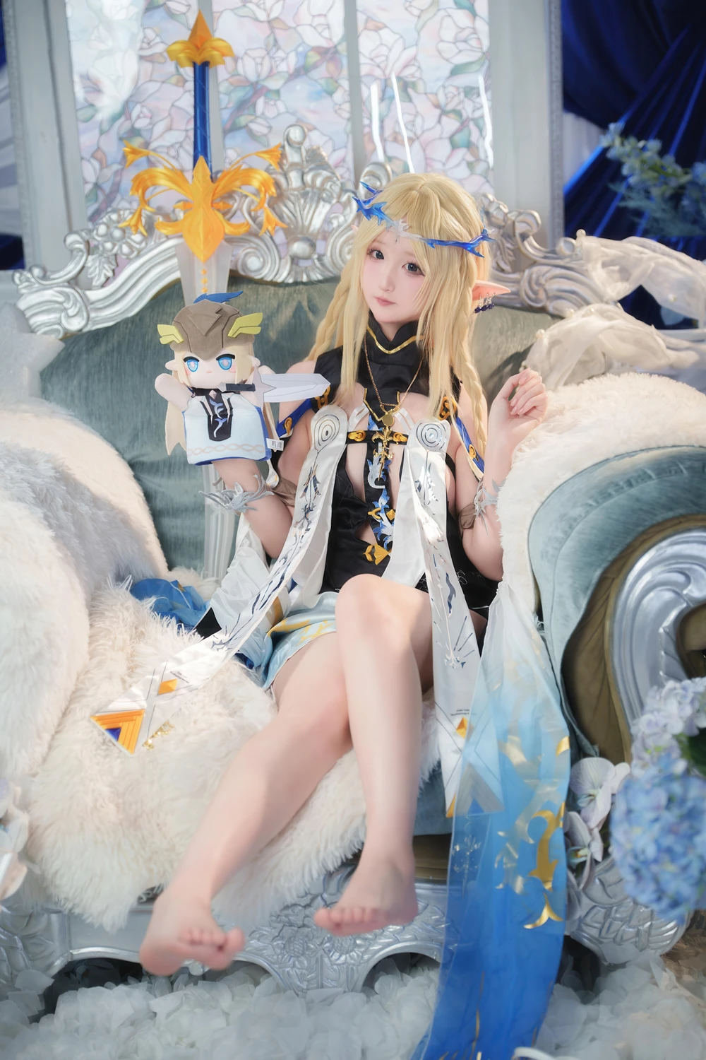 Cosplay Seele麦麦 – 鸣潮 菲比&卡提希娅·蓝色花海物语 - P35