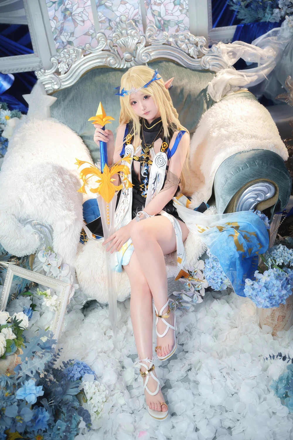 Cosplay Seele麦麦 – 鸣潮 菲比&卡提希娅·蓝色花海物语 - P3