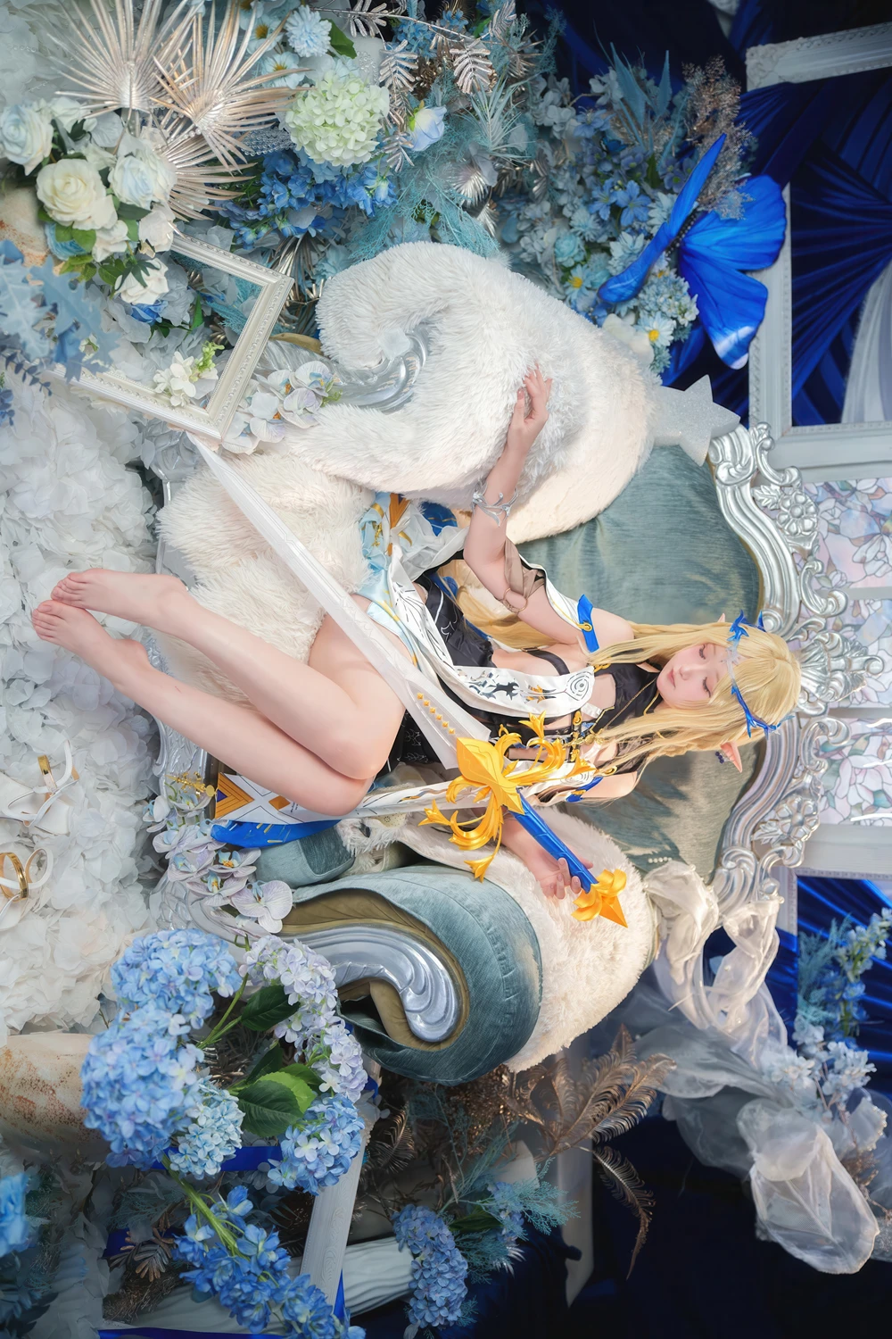 Cosplay Seele麦麦 – 鸣潮 菲比&卡提希娅·蓝色花海物语 - P41