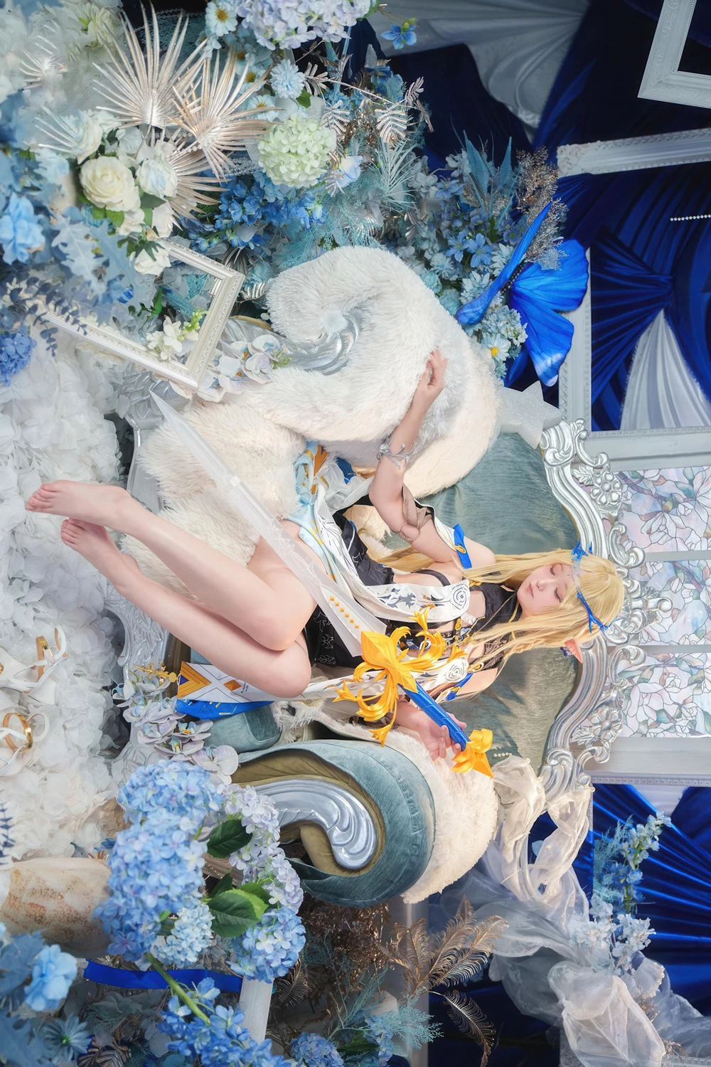 Cosplay Seele麦麦 – 鸣潮 菲比&卡提希娅·蓝色花海物语 - P42
