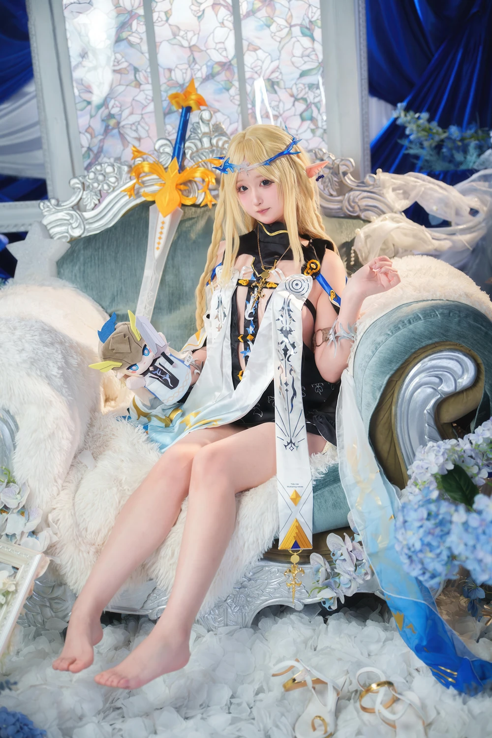 Cosplay Seele麦麦 – 鸣潮 菲比&卡提希娅·蓝色花海物语 - P43
