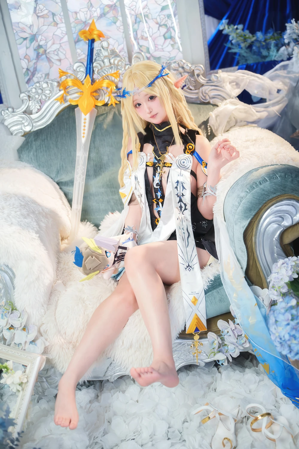Cosplay Seele麦麦 – 鸣潮 菲比&卡提希娅·蓝色花海物语 - P44