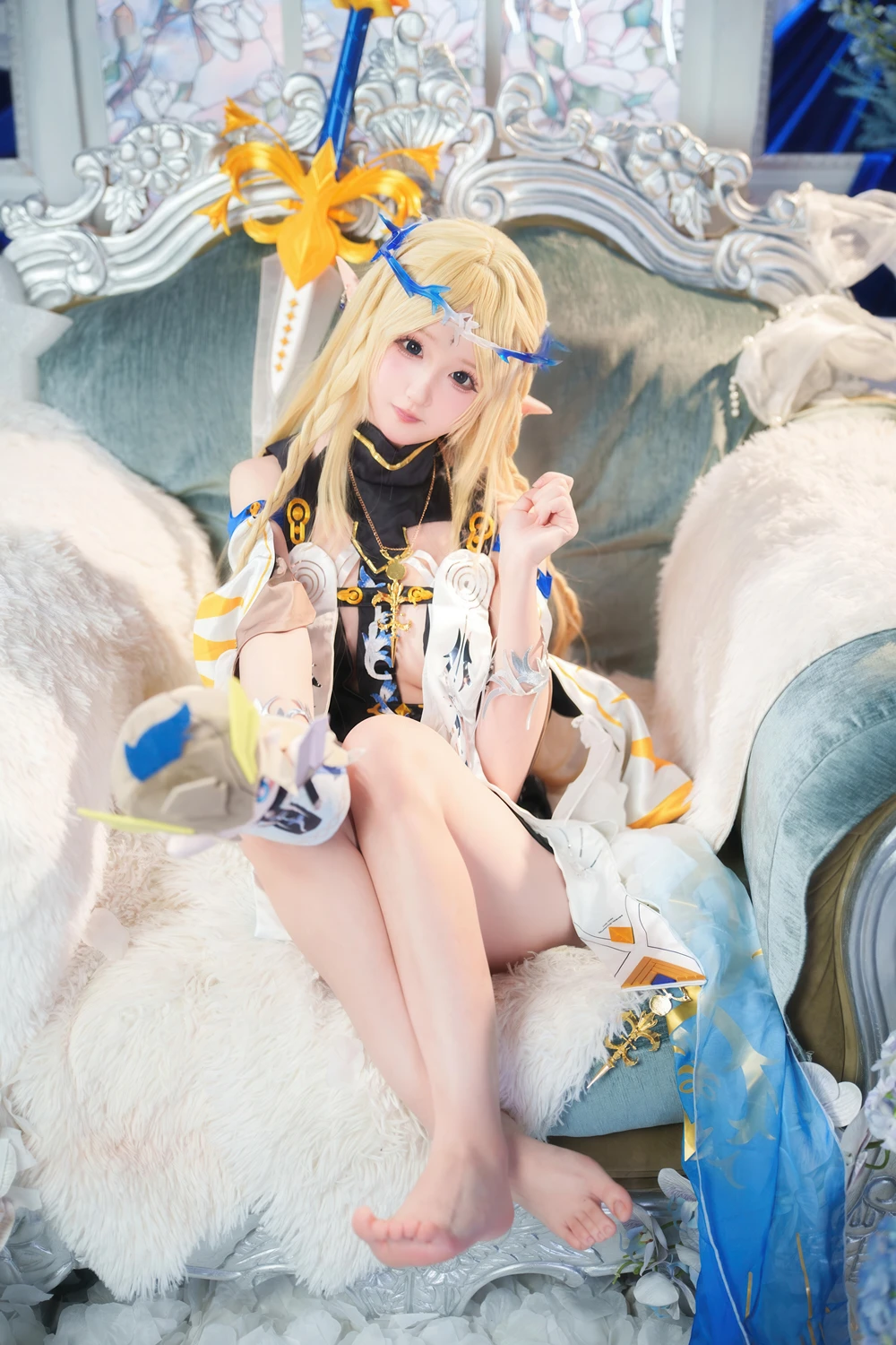 Cosplay Seele麦麦 – 鸣潮 菲比&卡提希娅·蓝色花海物语 - P45