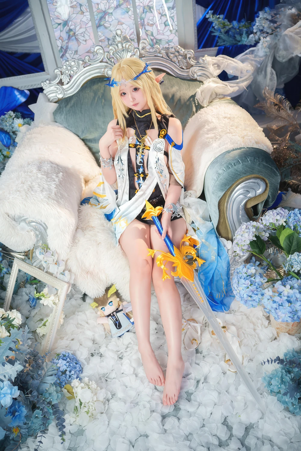 Cosplay Seele麦麦 – 鸣潮 菲比&卡提希娅·蓝色花海物语 - P47