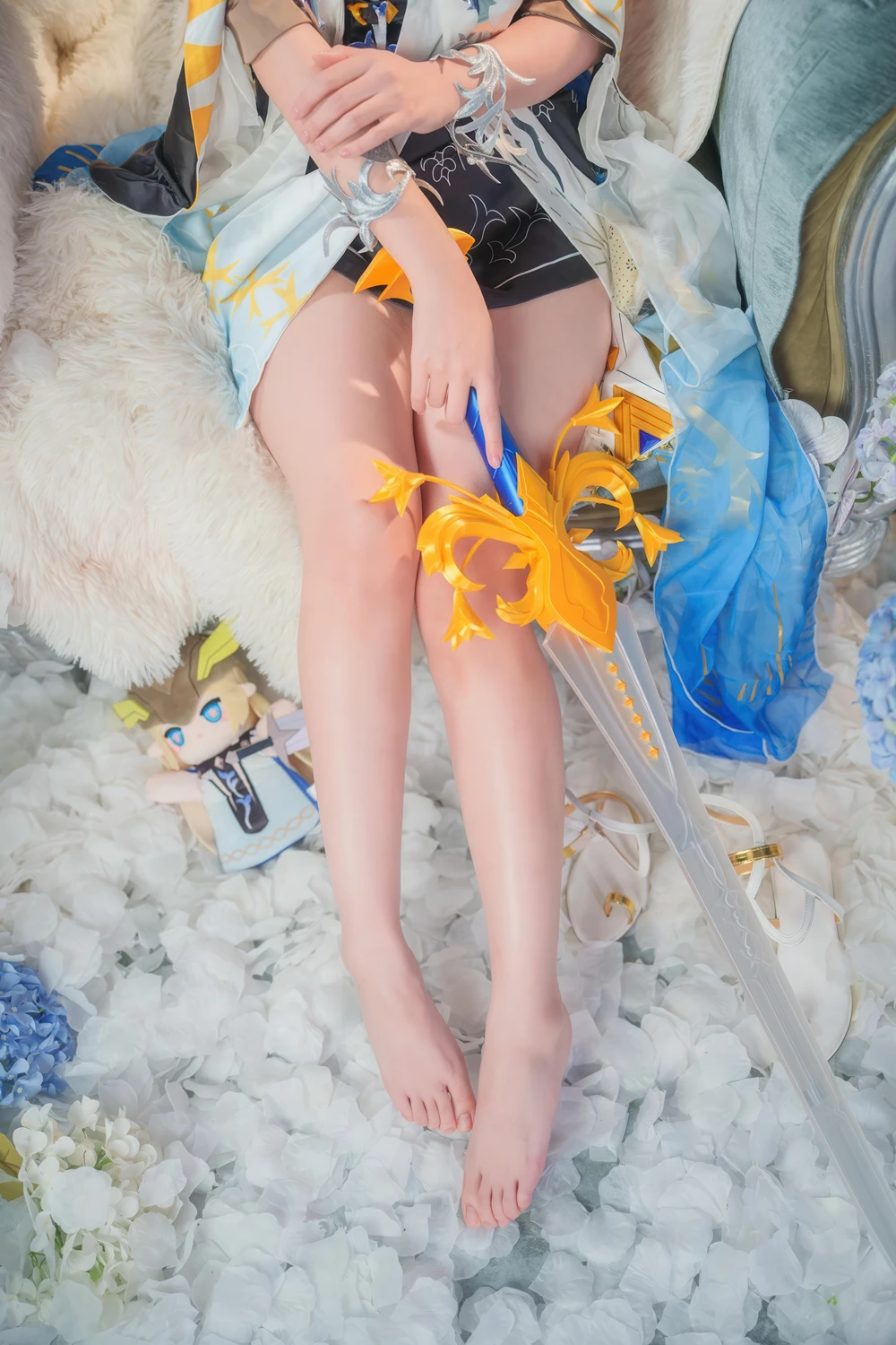 Cosplay Seele麦麦 – 鸣潮 菲比&卡提希娅·蓝色花海物语 - P48