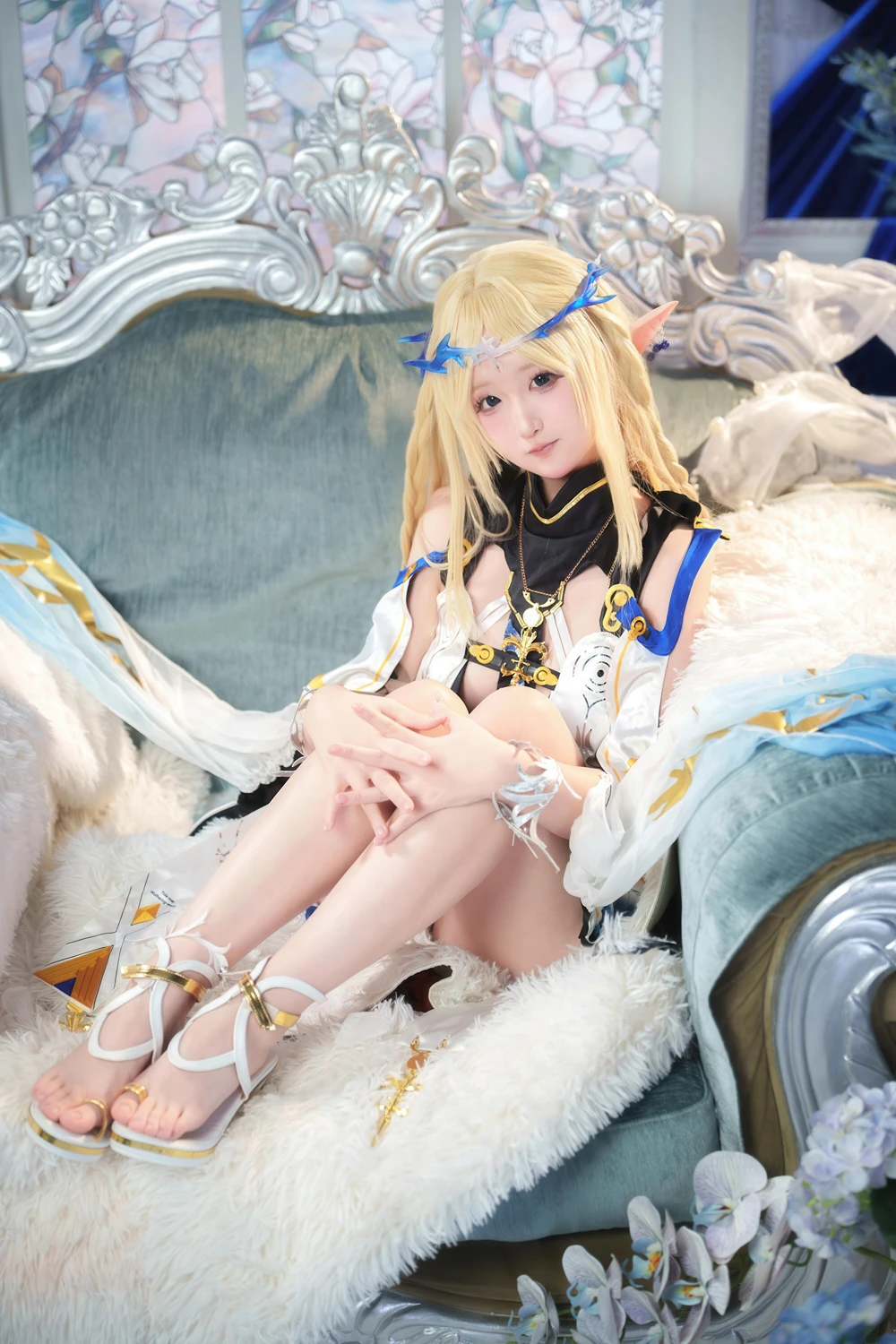 Cosplay Seele麦麦 – 鸣潮 菲比&卡提希娅·蓝色花海物语 - P4
