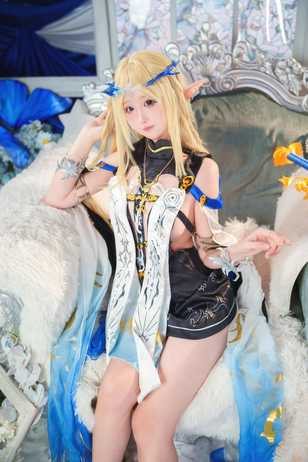 Cosplay Seele麦麦 – 鸣潮 菲比&卡提希娅·蓝色花海物语 - P49