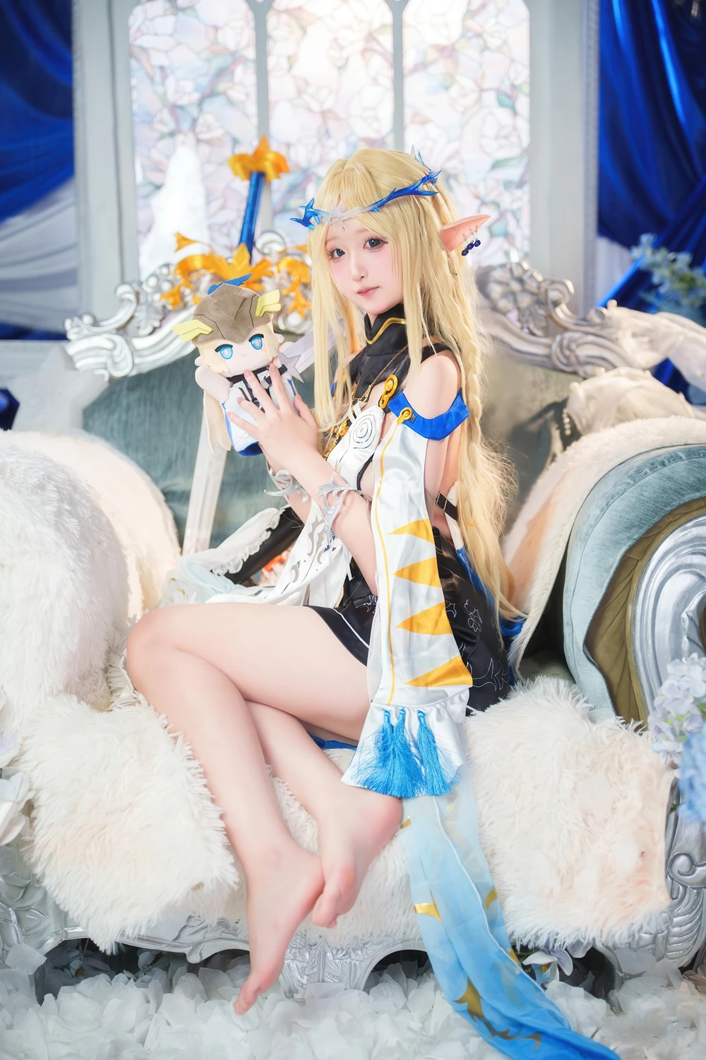 Cosplay Seele麦麦 – 鸣潮 菲比&卡提希娅·蓝色花海物语 - P51