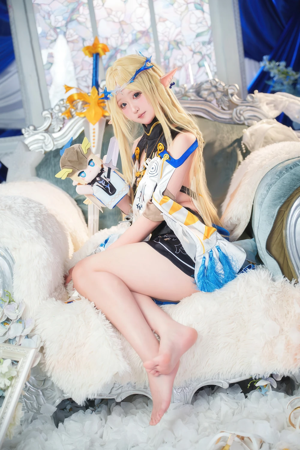 Cosplay Seele麦麦 – 鸣潮 菲比&卡提希娅·蓝色花海物语 - P53