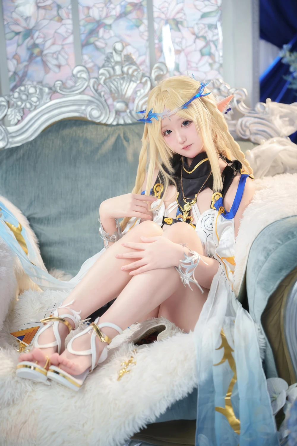 Cosplay Seele麦麦 – 鸣潮 菲比&卡提希娅·蓝色花海物语 - P5