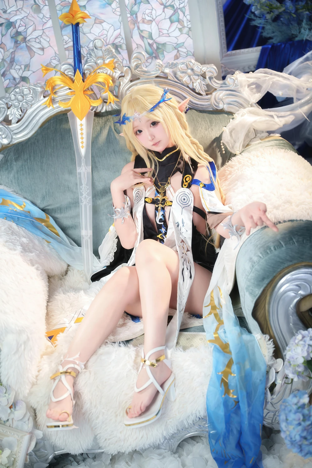 Cosplay Seele麦麦 – 鸣潮 菲比&卡提希娅·蓝色花海物语 - P8