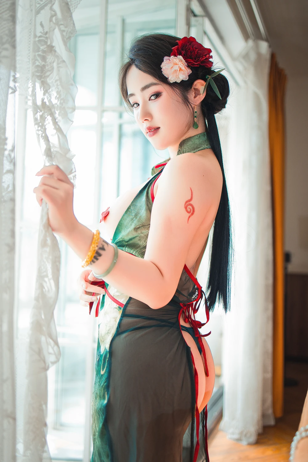 Cosplay 钛合金TiTi – 绿色旗袍 - P43