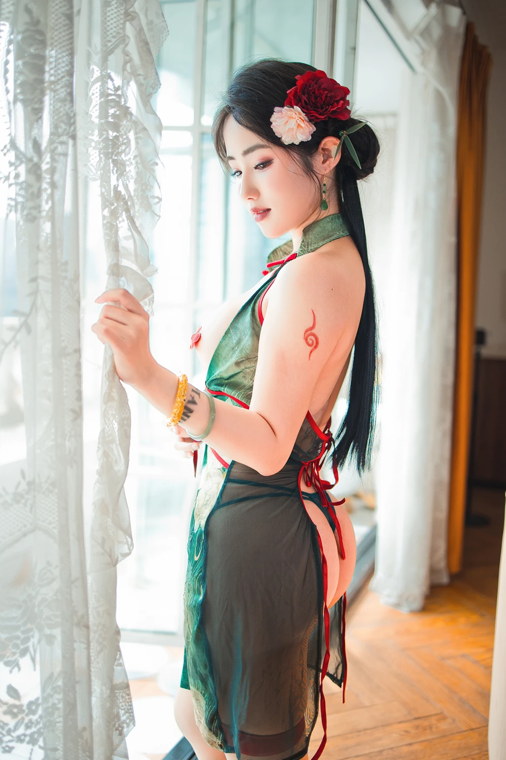 Cosplay 钛合金TiTi – 绿色旗袍 - P44