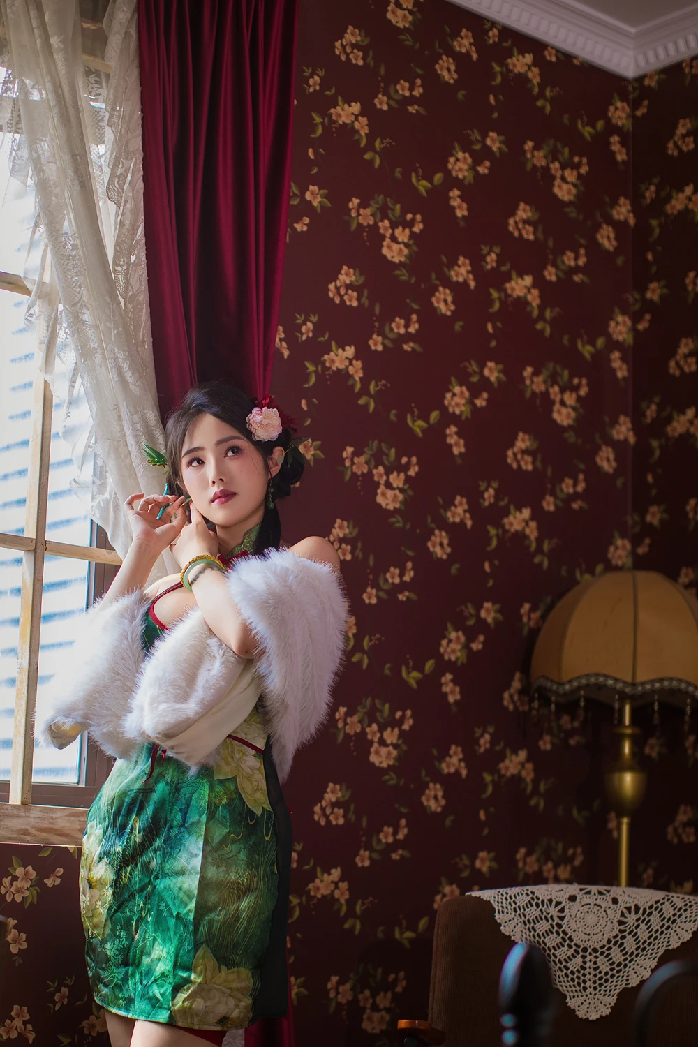Cosplay 钛合金TiTi – 绿色旗袍 - P4