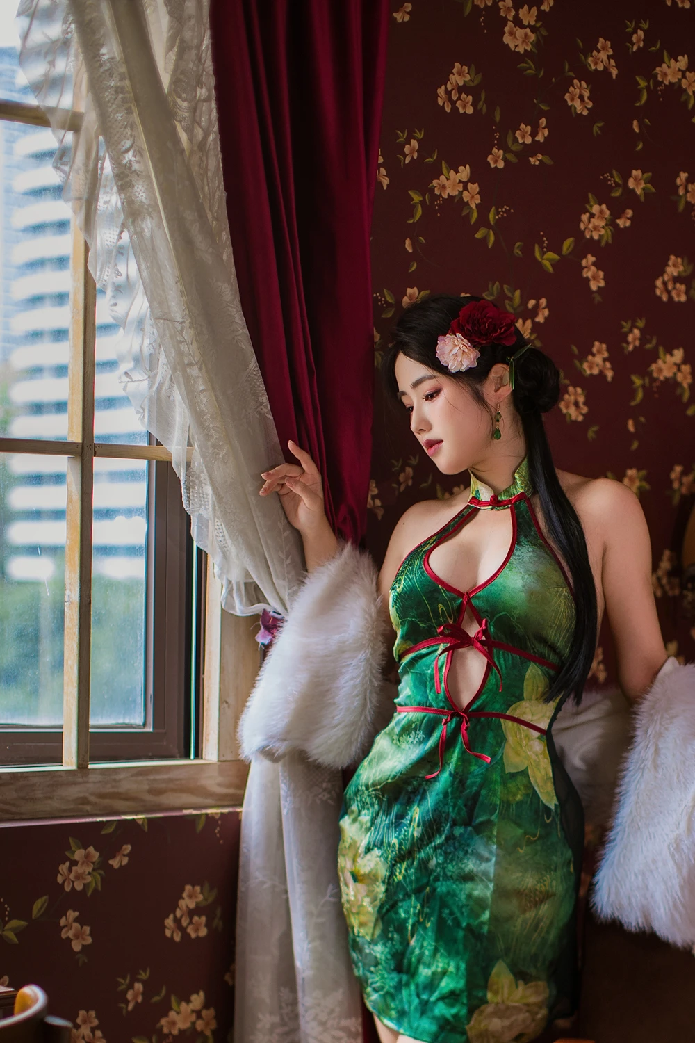 Cosplay 钛合金TiTi – 绿色旗袍 - P6