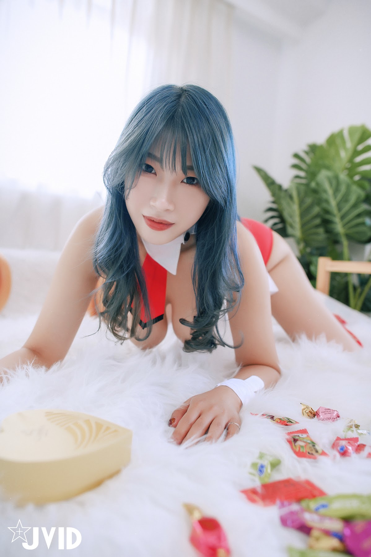 [JVID] 蜜雅 & 晨歆 – K與H的巨乳激烈床上運動㊙️不給糖就愛愛！ - P150