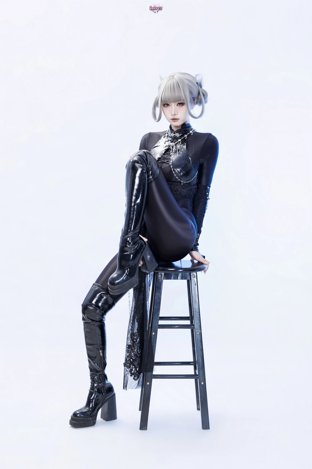 Cosplay 柒柒要乖哦 – 黑靡烟旗袍 - P20